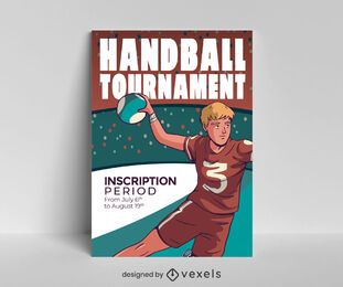 Design de pôster do torneio de handebol