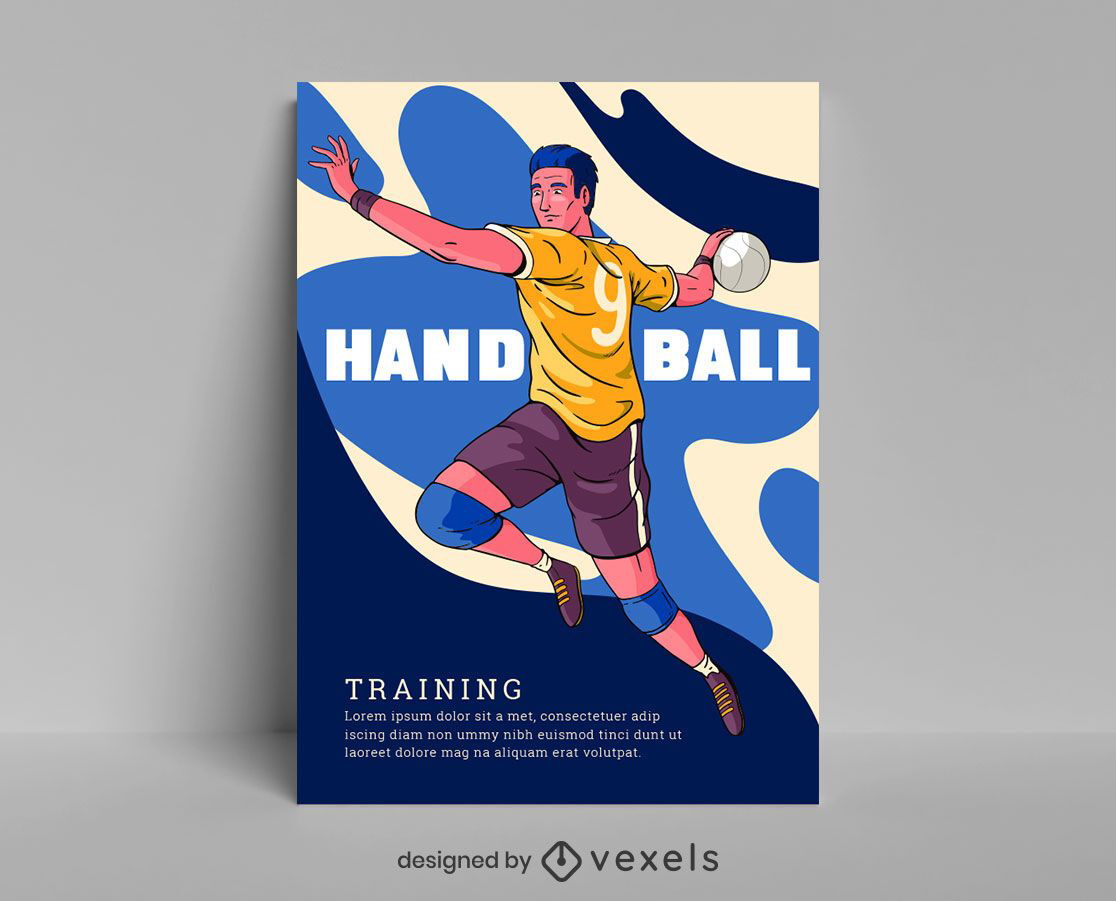 Design de pôster de treinamento de handebol