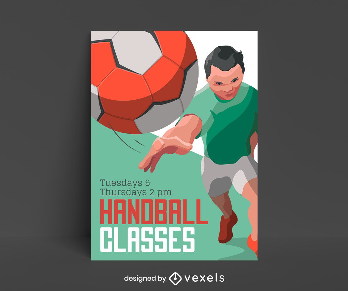 Diseño de cartel de clase de balonmano.