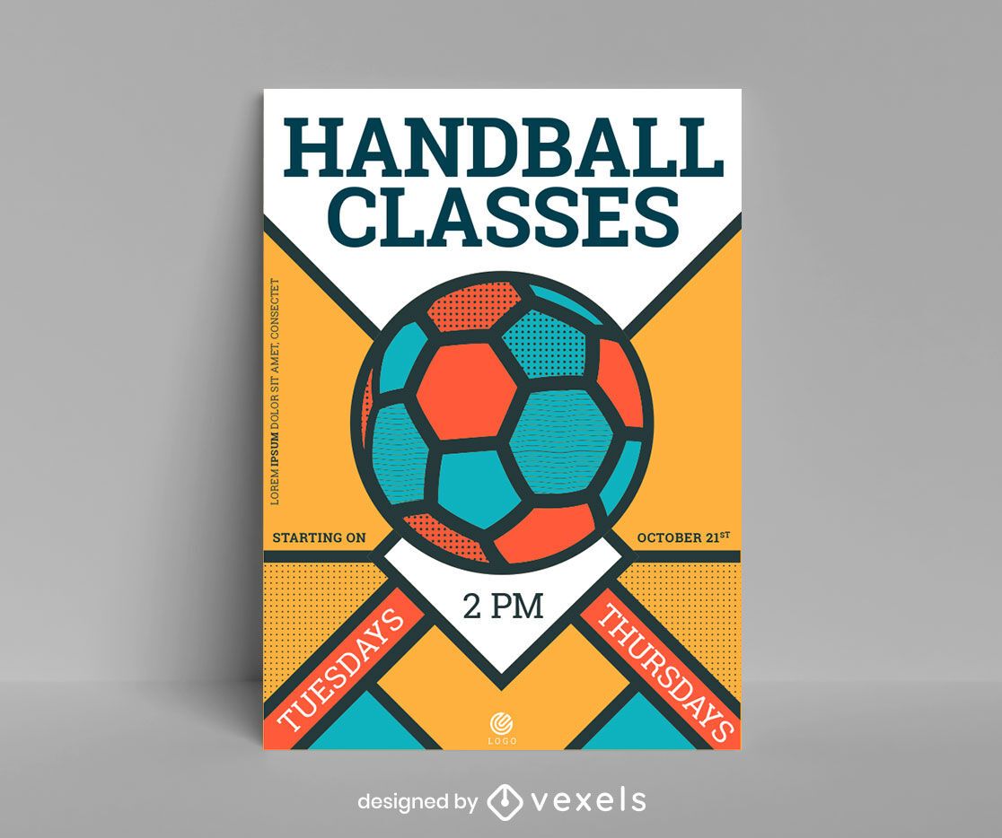 Design de pôster de handebol para aulas