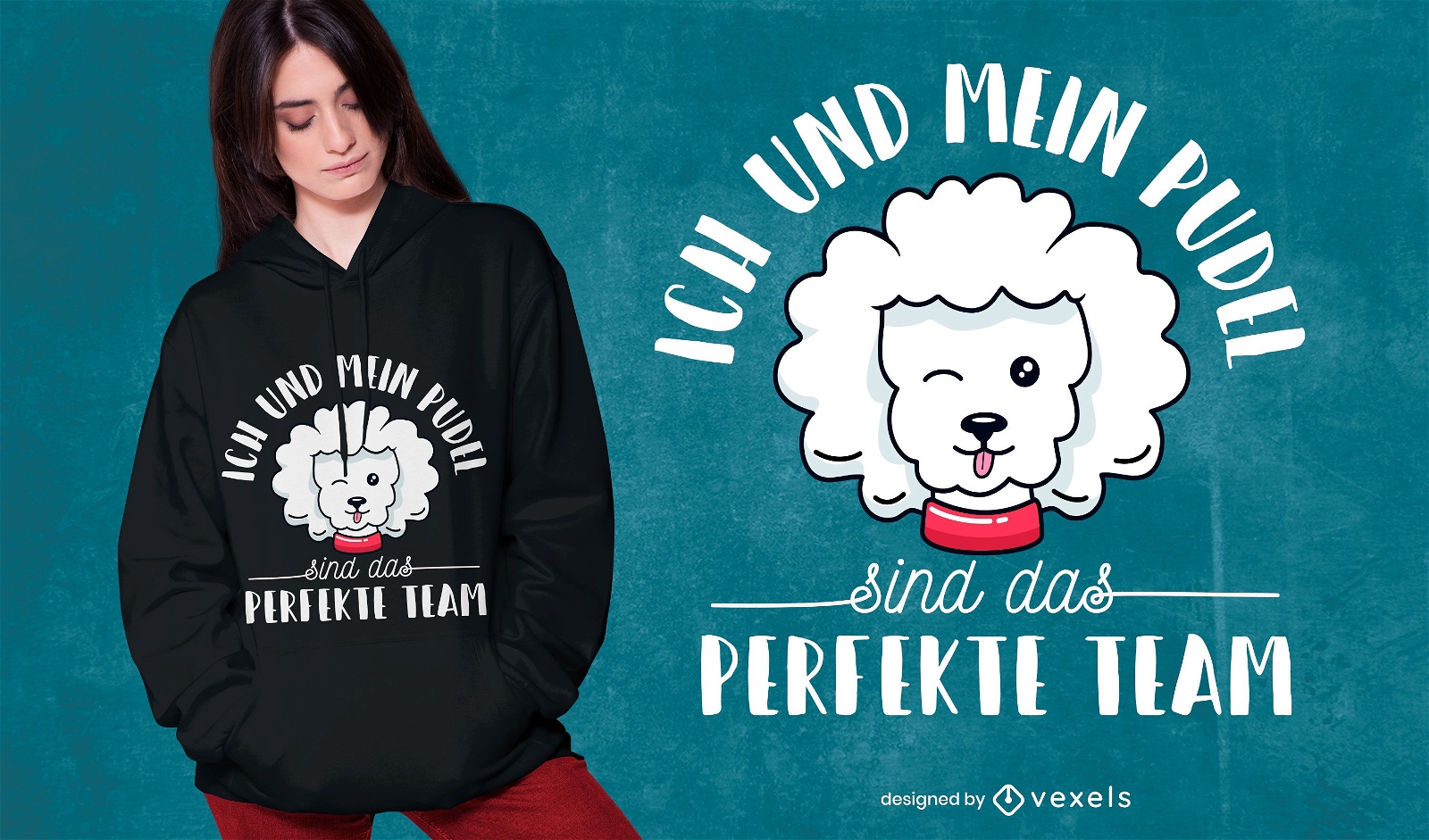 Poodle german quote t-shirt design
