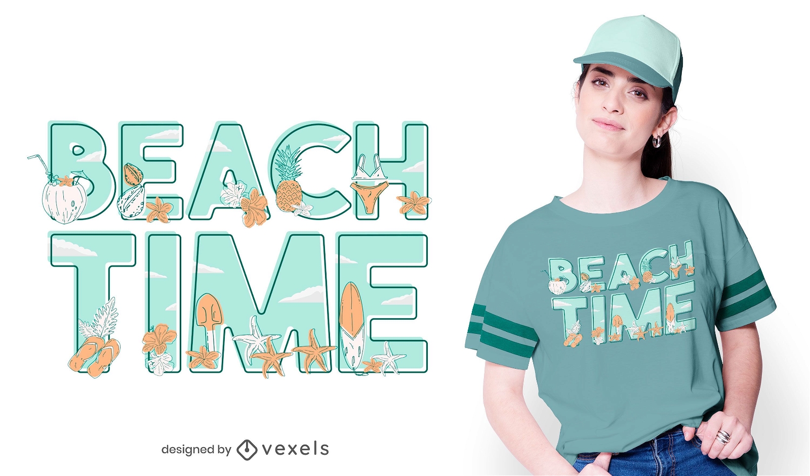 Strandzeit-T-Shirt Design