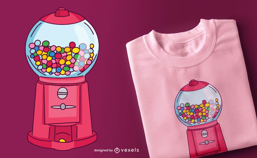 Design de camiseta de máquina de chicletes Design de camiseta de máquina de chicletes