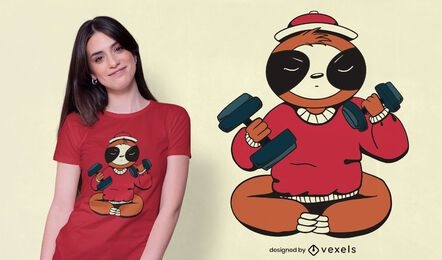 Sloth exercise t-shirt design