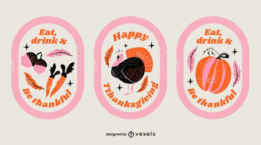 Thanksgiving badge set Thanksgiving badge set