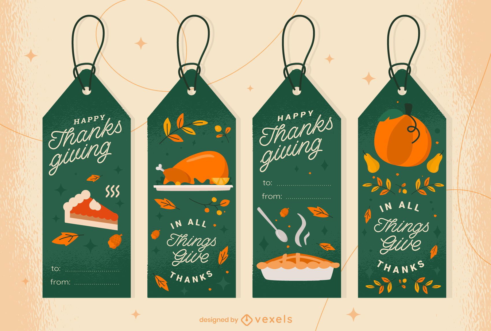 Thanksgiving gift tags set