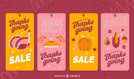 Thanksgiving sale tags set Thanksgiving sale tags set