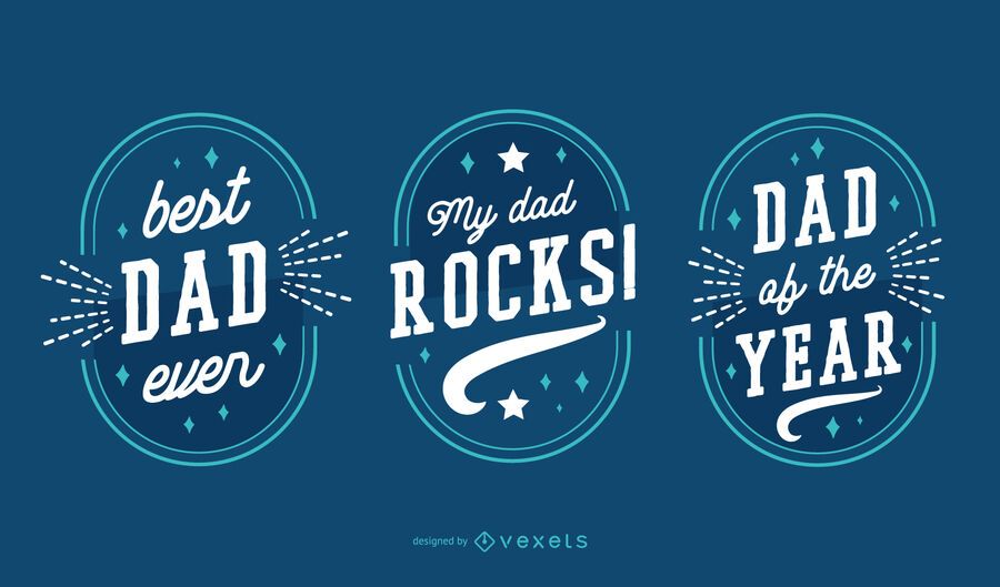 Father's day badges set Father's day badges set