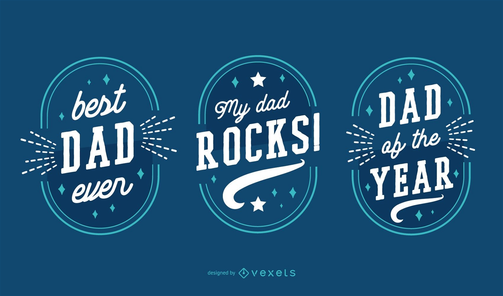 Father's day badges set