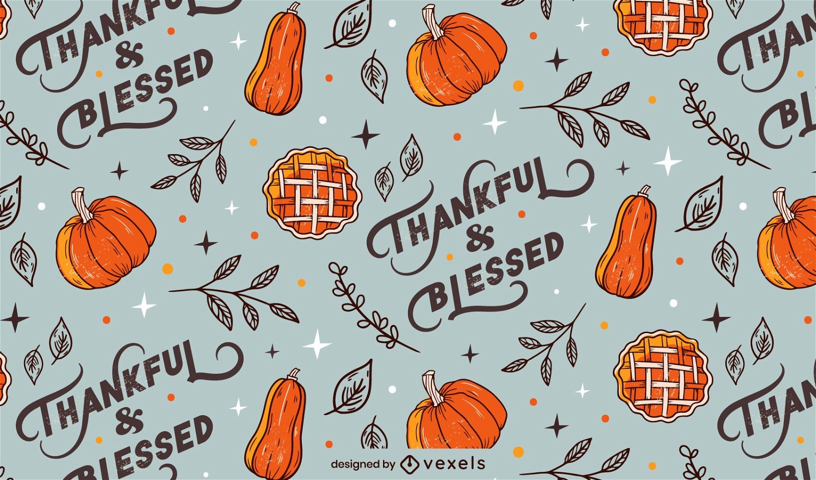 Thanksgiving lettering pattern design
