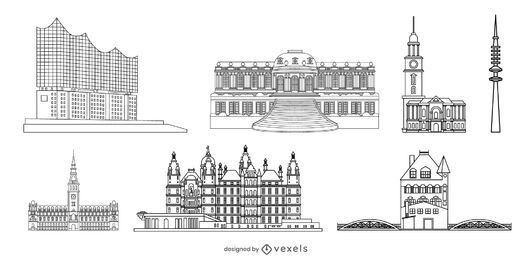 German Landmark Stroke Design Pack German Landmark Stroke Design Pack
