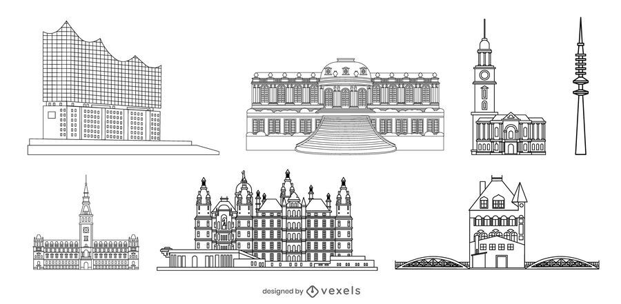 Paquete de diseño de trazos de referencia alemana Paquete de diseño de trazos de referencia alemana