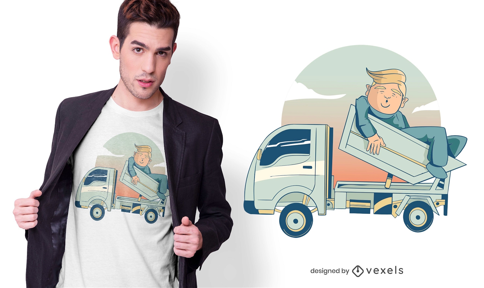 Design de t-shirt Trump truck