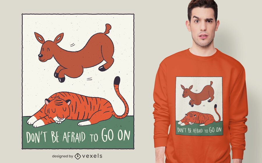 Diseño de camiseta con cita de tigre ciervo Diseño de camiseta con cita de tigre ciervo