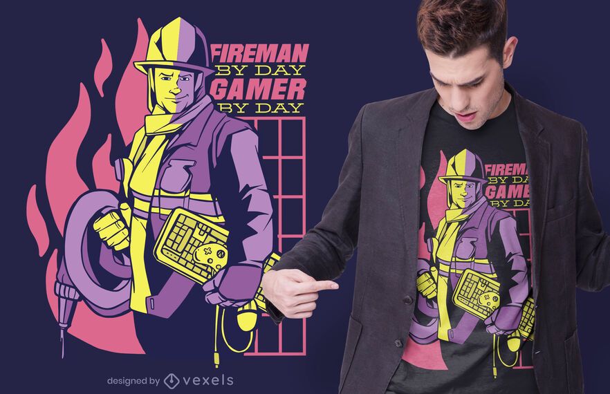 Bombeiro por dia design de t-shirt Bombeiro por dia design de t-shirt