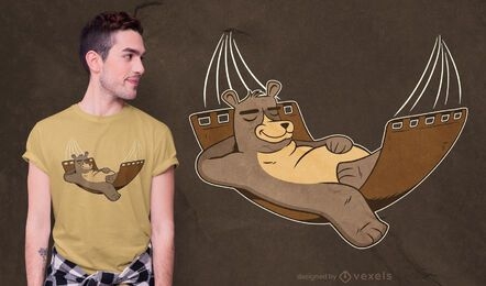 Diseño de camiseta de oso relajado