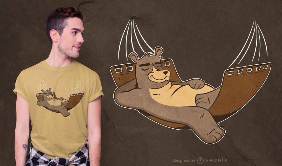 Diseño de camiseta de oso relajado Diseño de camiseta de oso relajado