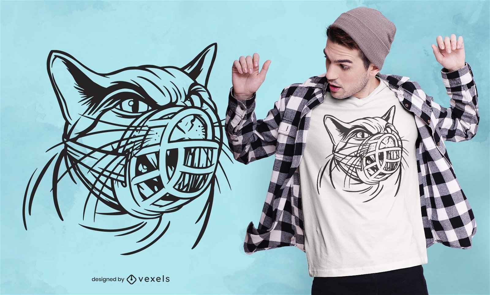 Design de t-shirt com focinho de gato