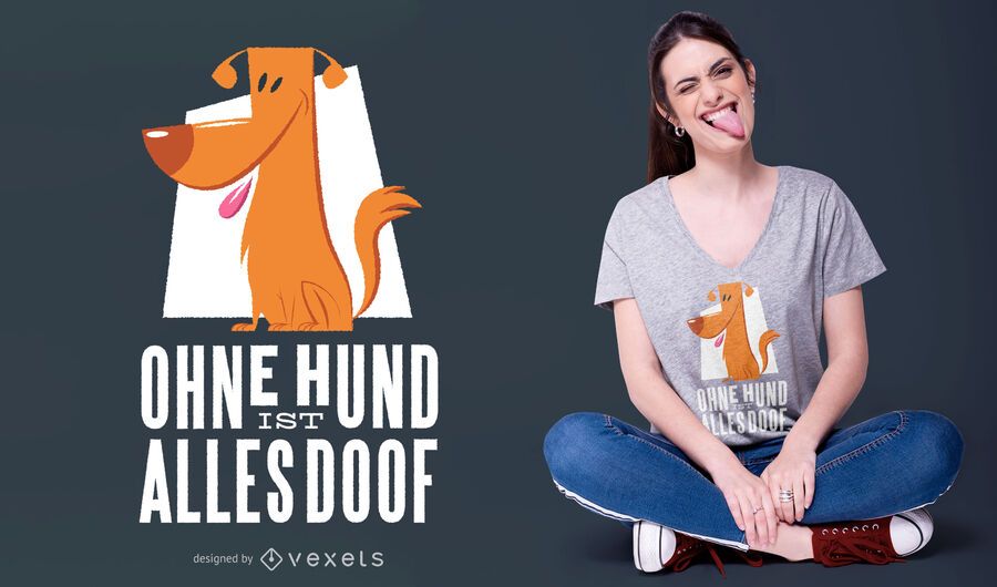 Sin un diseño de camiseta alemana de perro Sin un diseño de camiseta alemana de perro