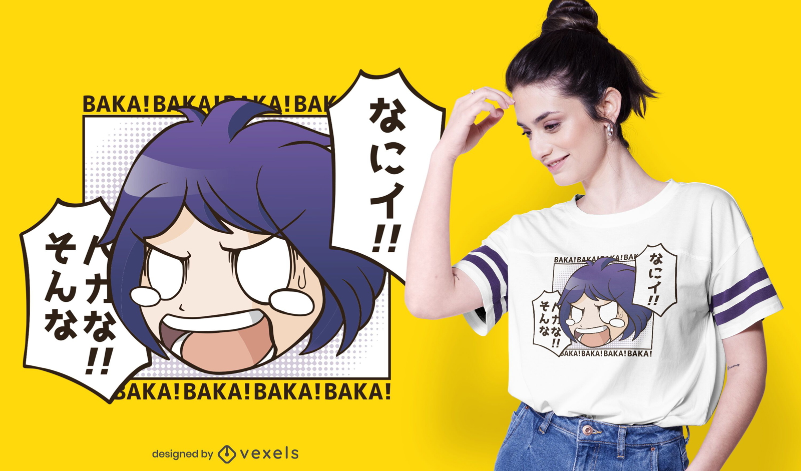 Design de camisetas Baka anime