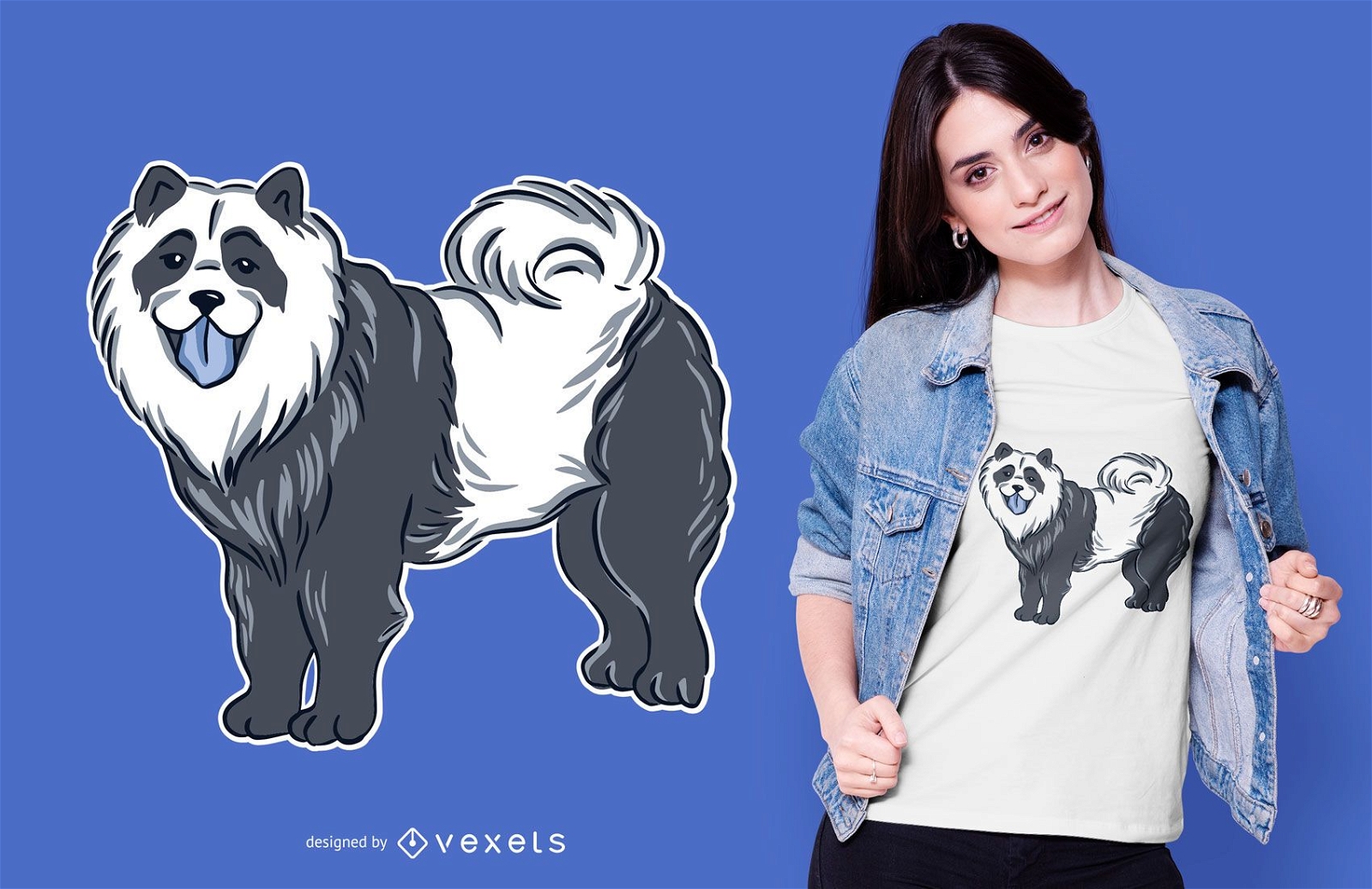 Design de camiseta chow chow panda