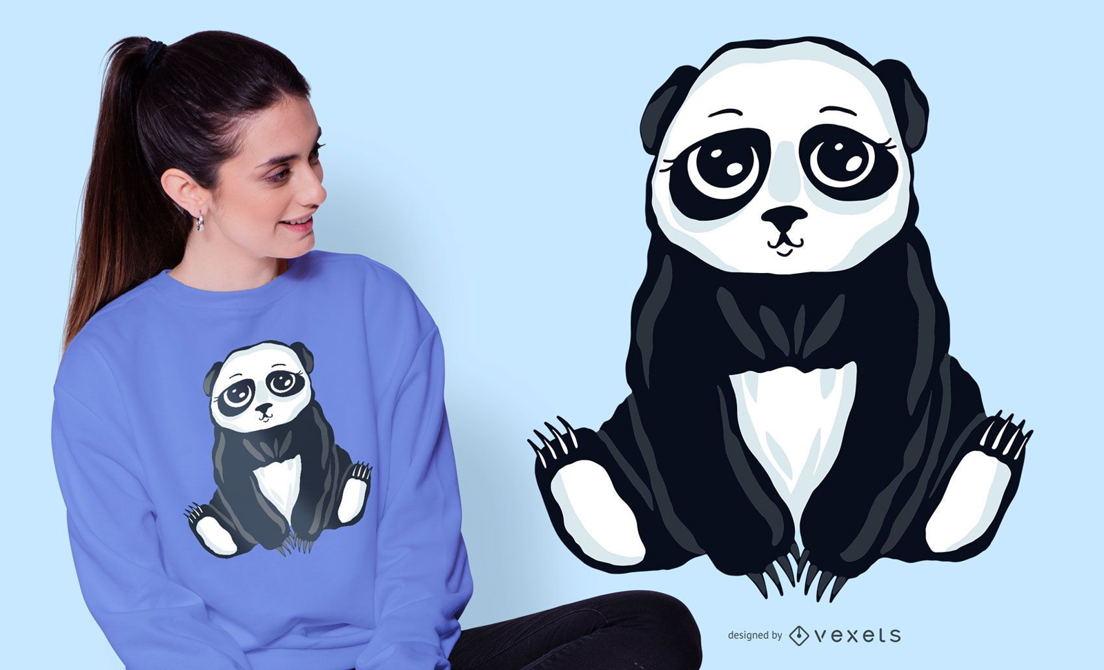 Diseño de camiseta lindo oso panda