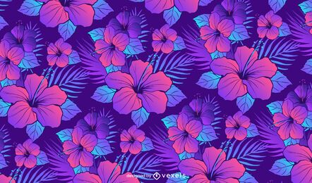 Diseño de patrón de flor de hibisco