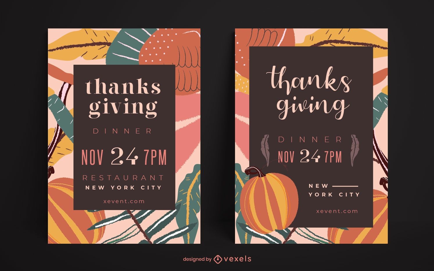 Thanksgiving Party Poster Set