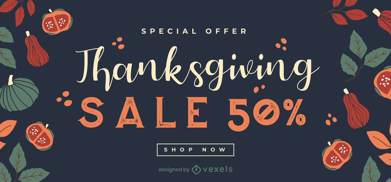 Thanksgiving Sale Slider Banner Vector Download