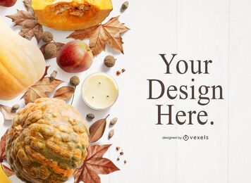 Autumn thanksgiving mockup composition Autumn thanksgiving mockup composition