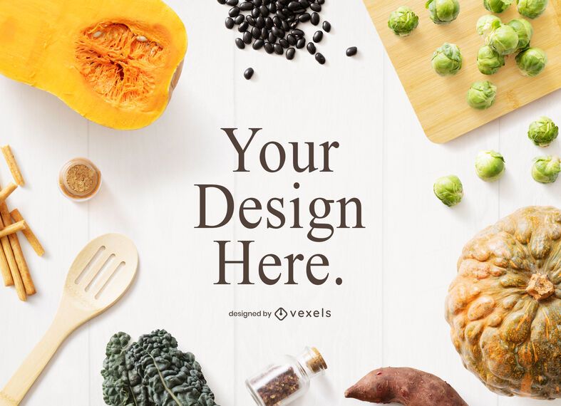 Cooking elements mockup composition Cooking elements mockup composition