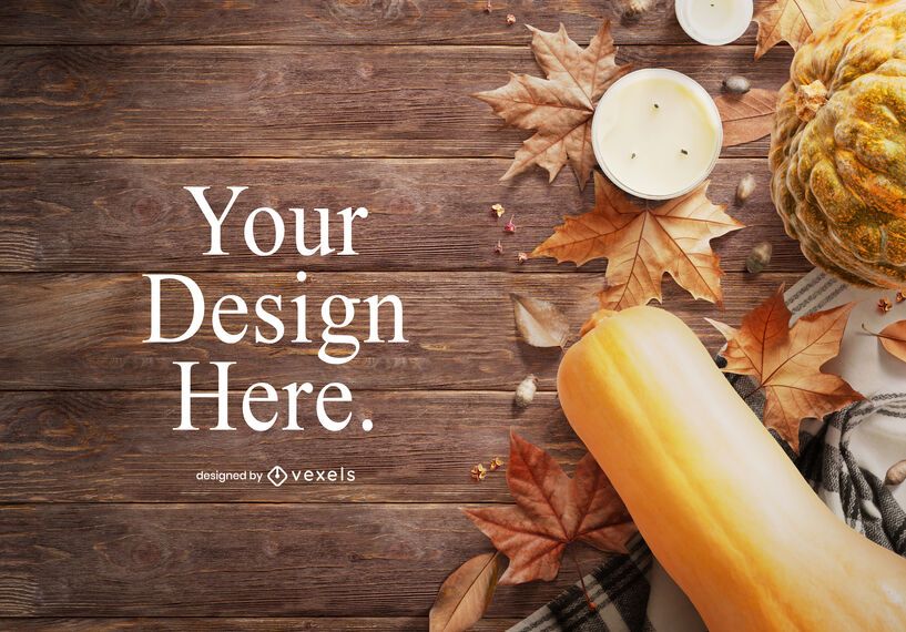 Fall elements mockup design Fall elements mockup design