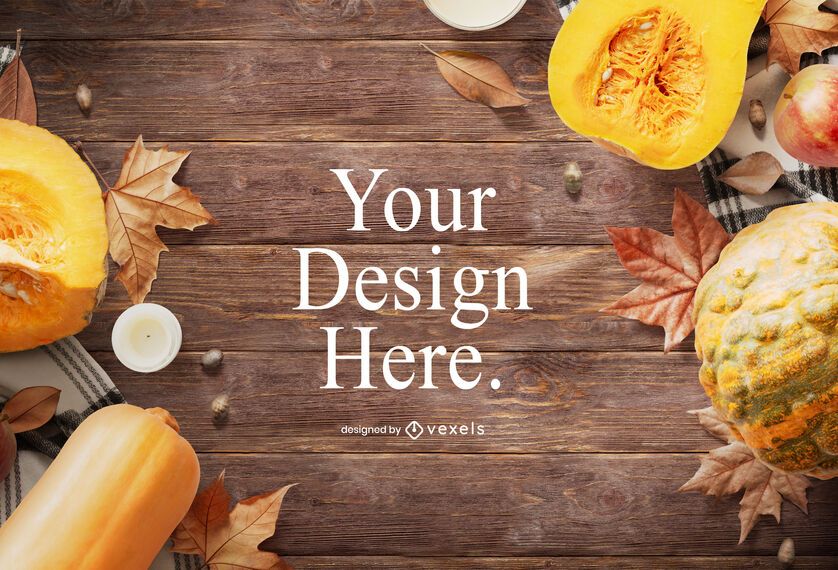 Autumn elements mockup design Autumn elements mockup design