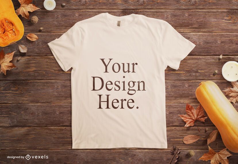 Autumn mockup t-shirt composition Autumn mockup t-shirt composition