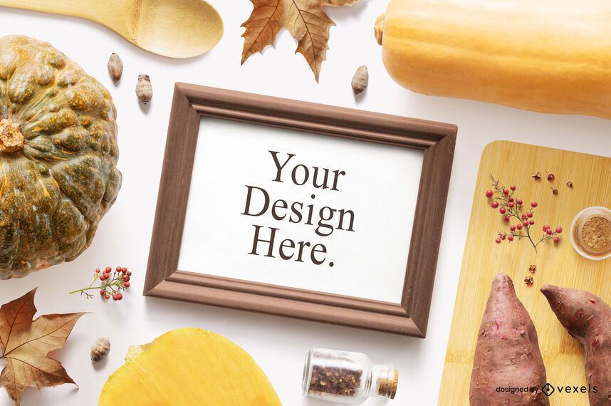 Thanksgiving food frame mockup composition Thanksgiving food frame mockup composition