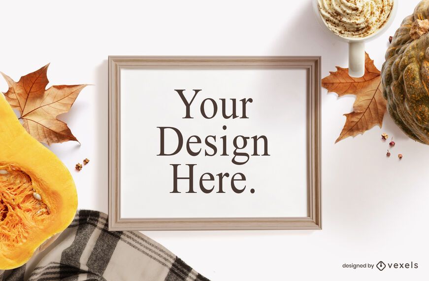 Autumn elements frame mockup composition Autumn elements frame mockup composition