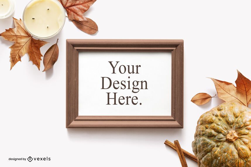 Fall elements frame mockup composition Fall elements frame mockup composition