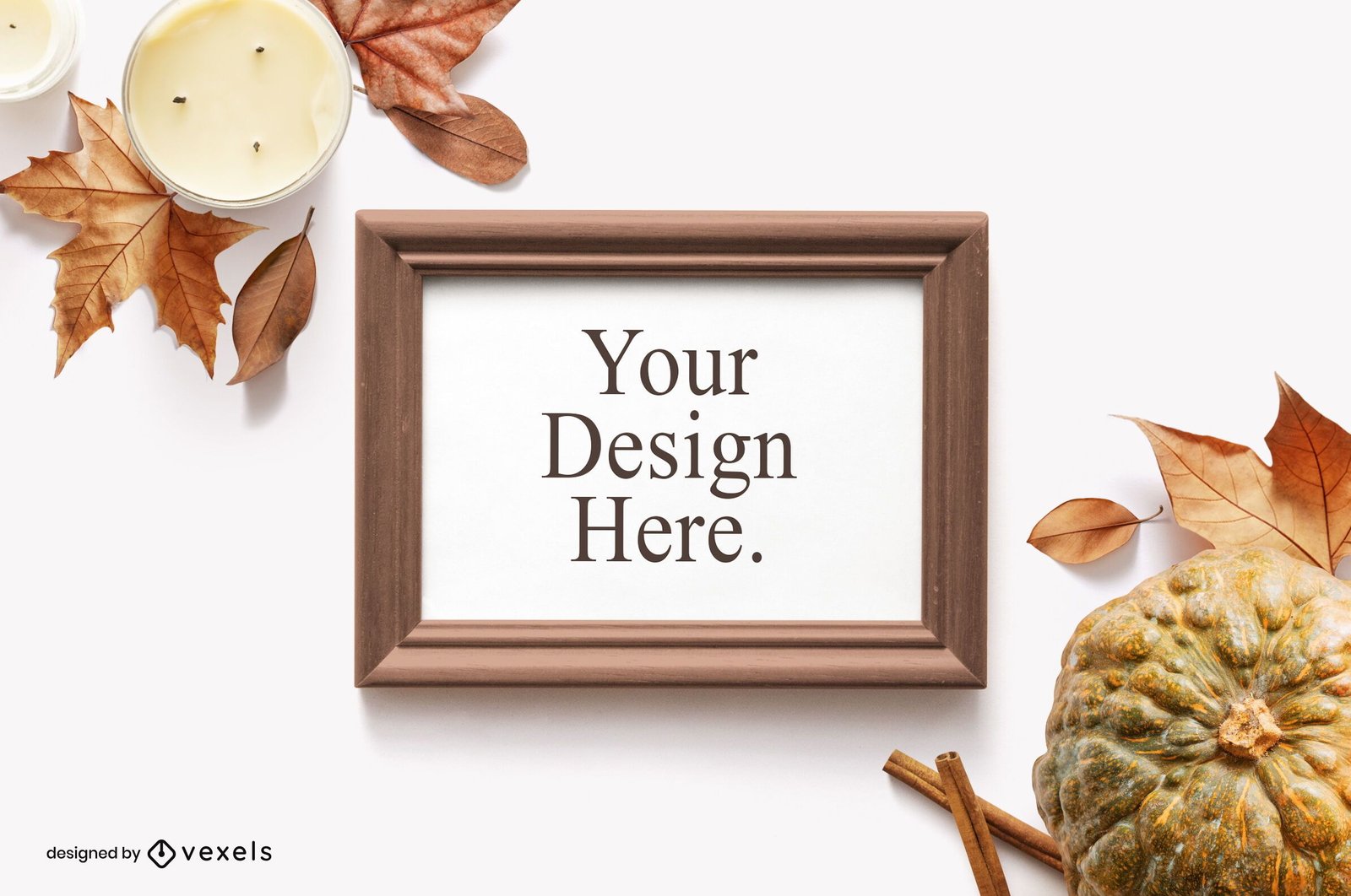 Fall elements frame mockup composition