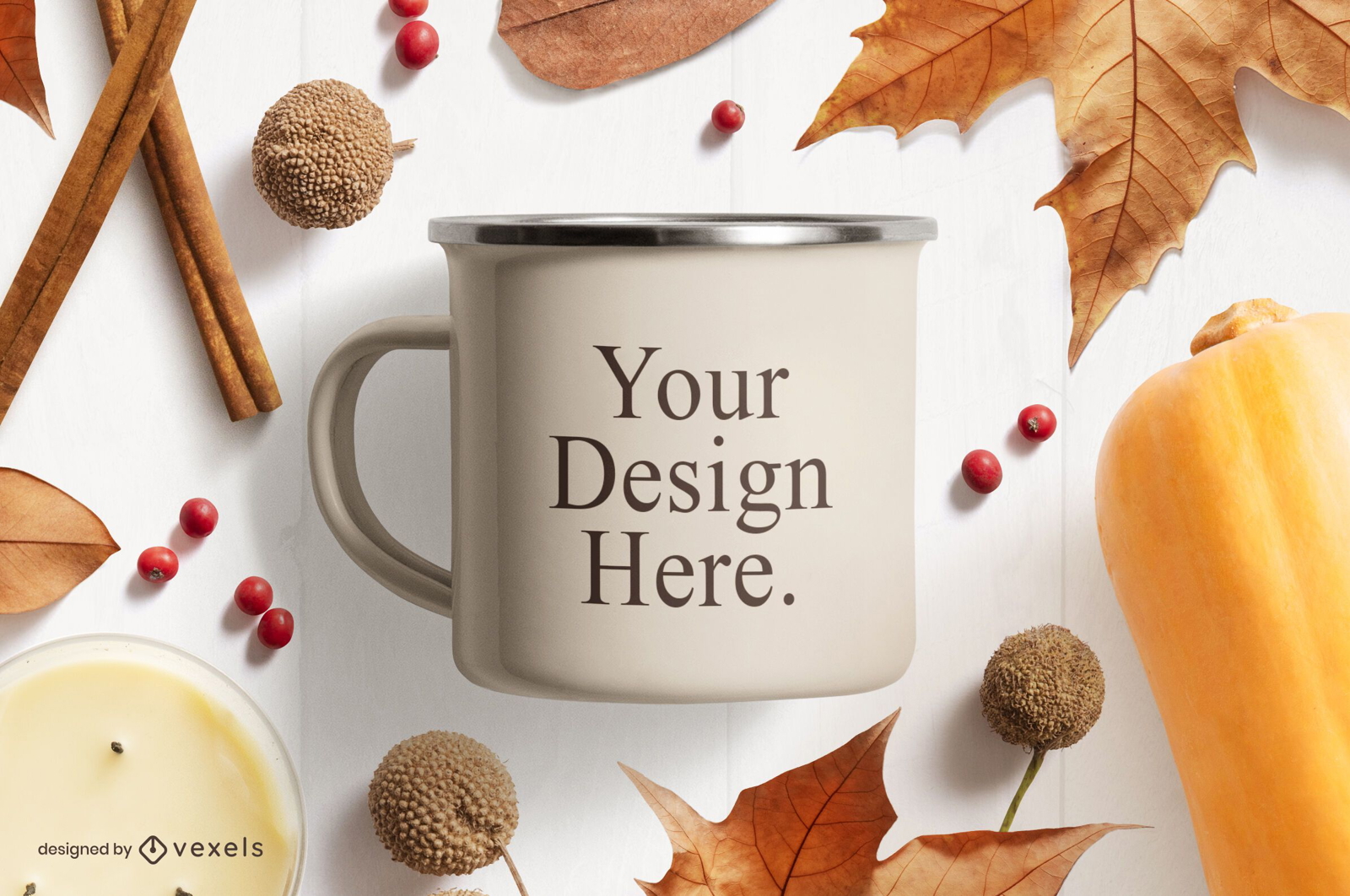 Thanksgiving mug mockup composition