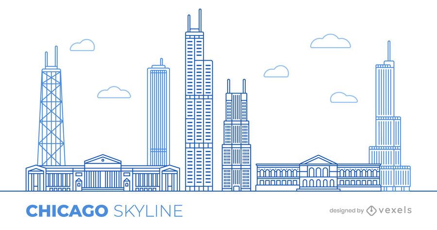 Chicago Skyline Illustration Design - Vector Download