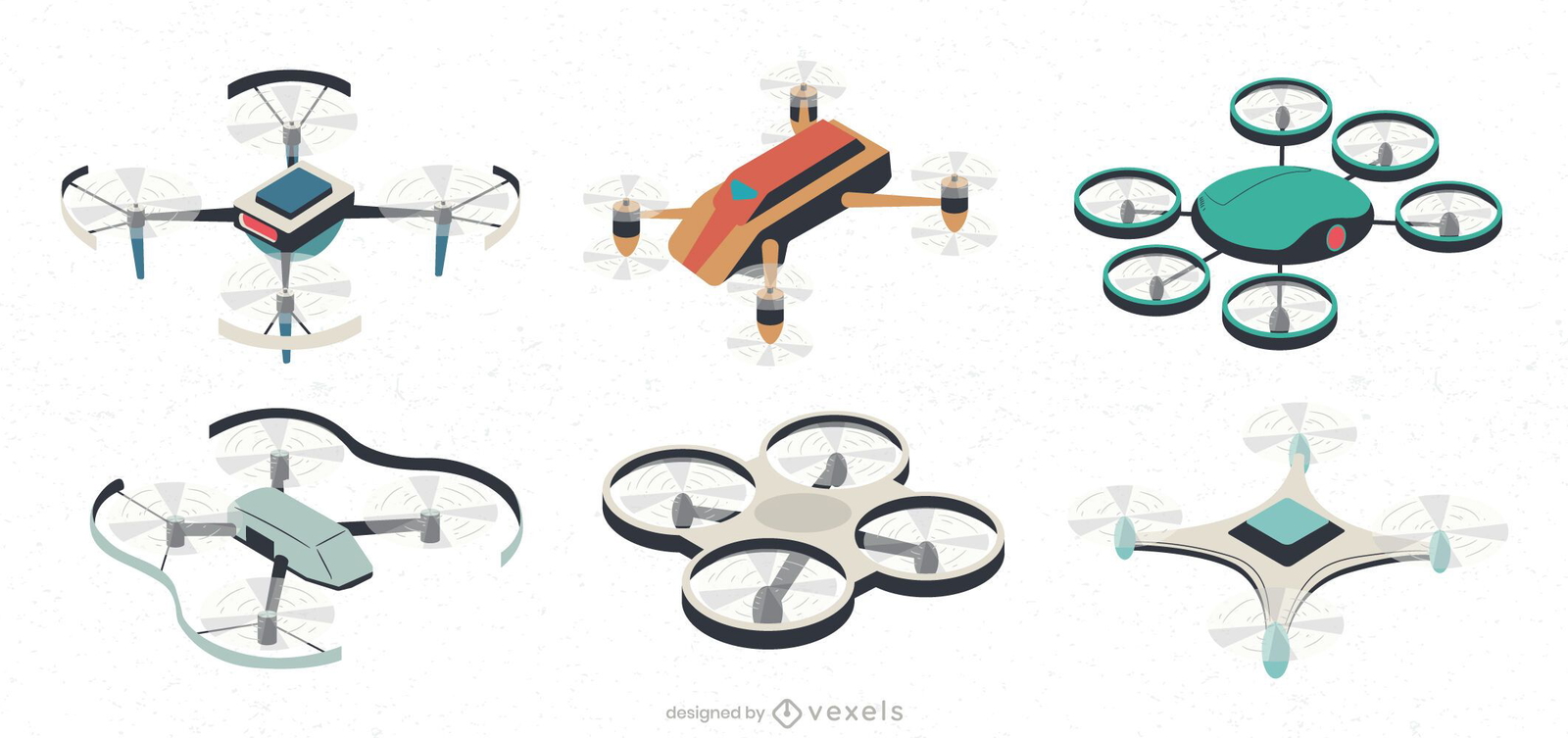 Conjunto de ilustração de drone UAV