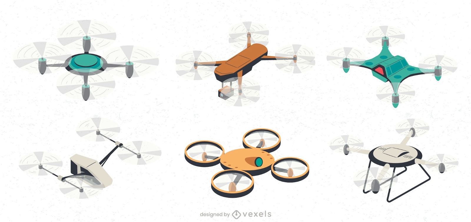 Drohnen-UAV-Illustrationsset