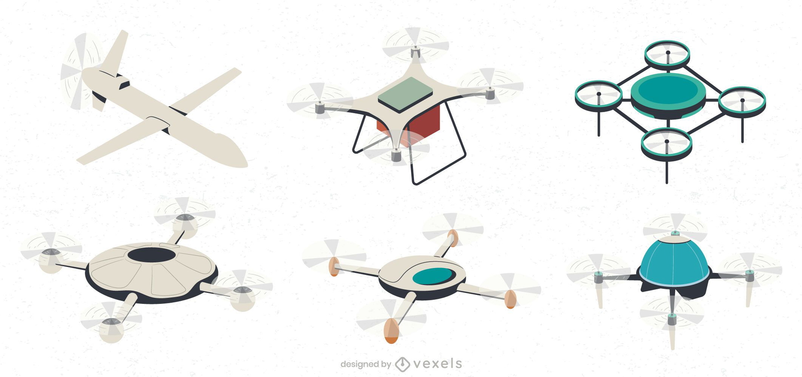 Conjunto de coleção de ilustração de drone