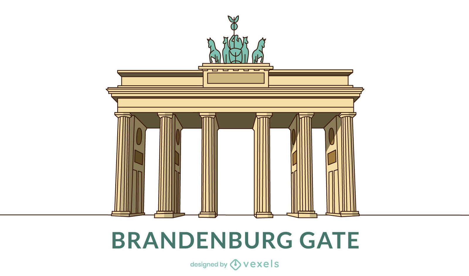 Diseño de la puerta de Brandenburgo de colores