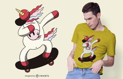 Dabbing Unicorn Skater T-shirt Design