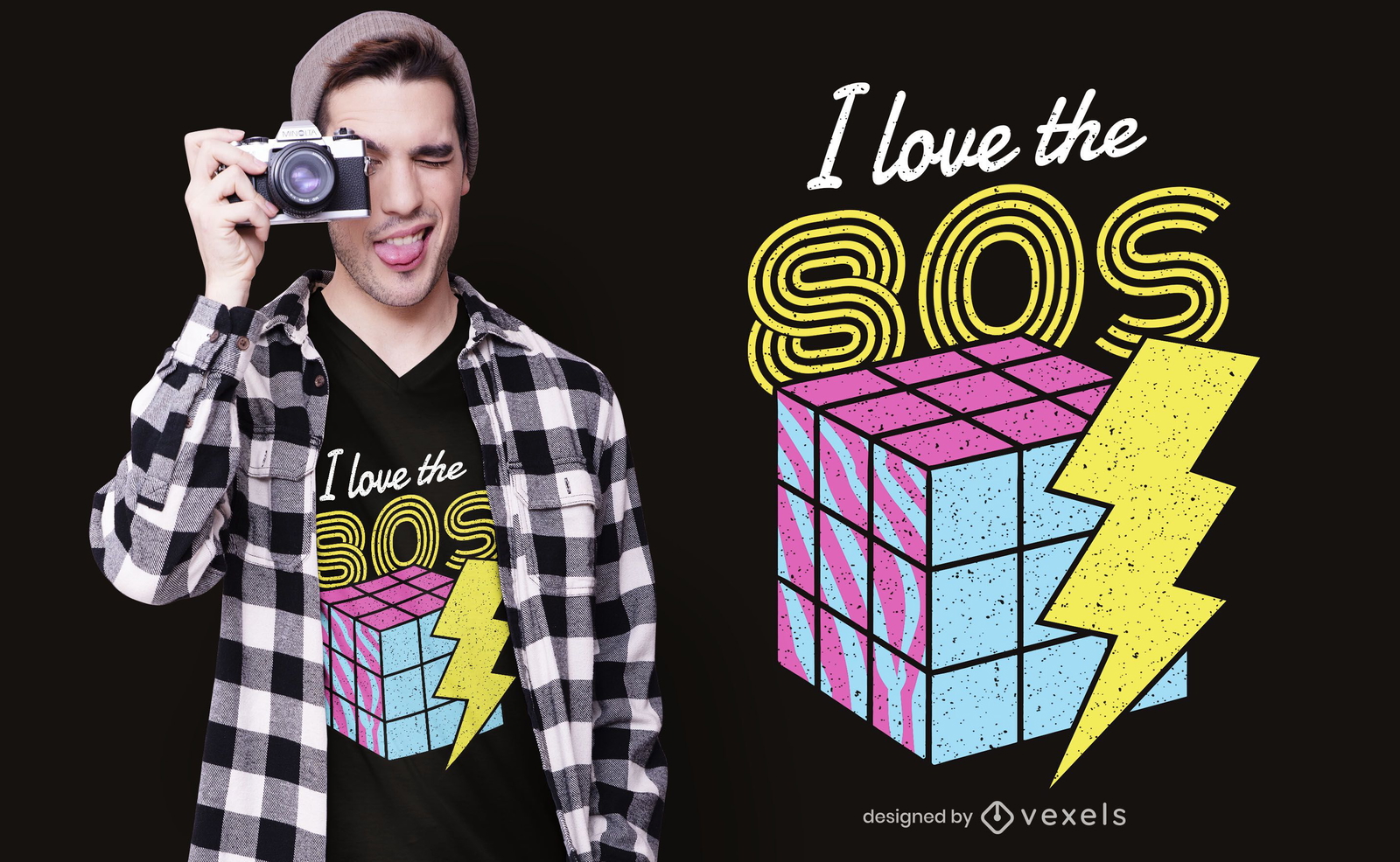 I Love The 80s T-shirt Design Vector Download