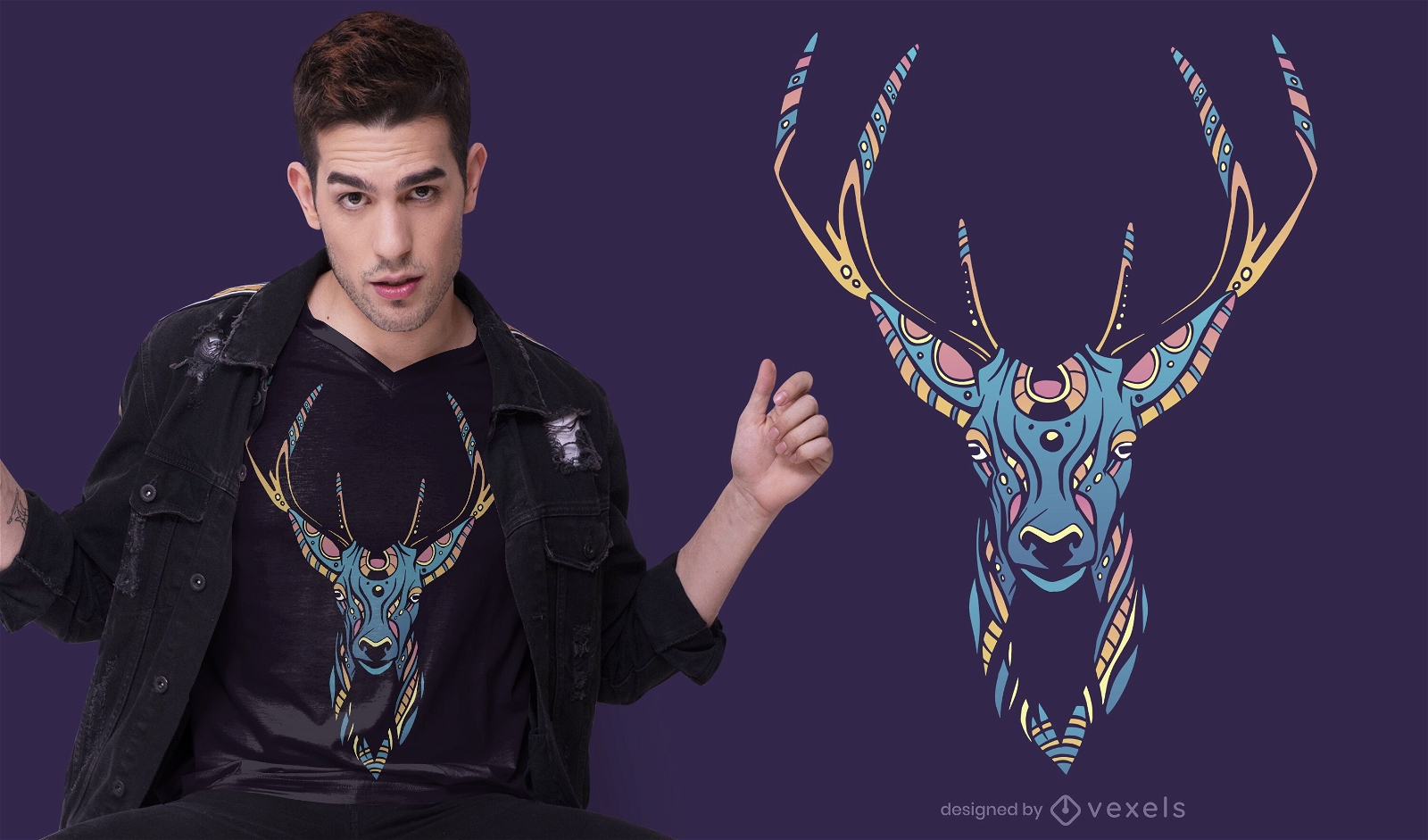 Design de camiseta Trippy Deer