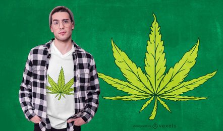 Hemp Leaf Illustration T-shirt Design