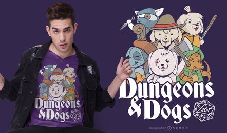 Design de camisetas do Dungeon Dogs
