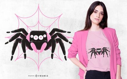 Design de camiseta preta rosa Spider